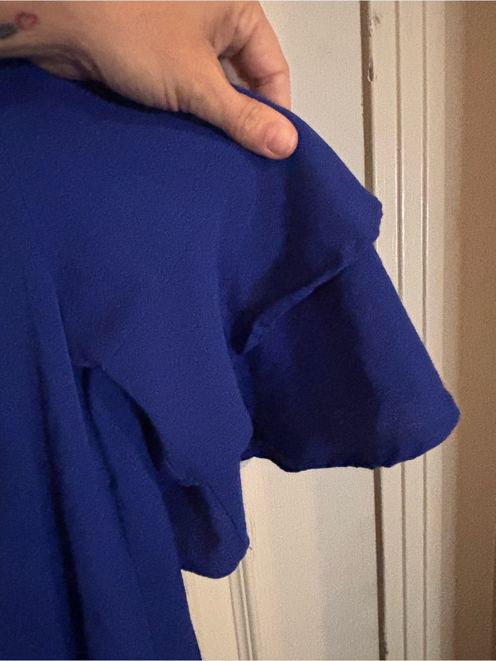 She + Sky Cobalt Blue Short Sleeve Shift Dress - Picture 3 of 5
